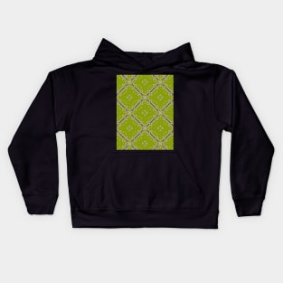 Lime Green Background with Maroon Diamond Pattern - WelshDesignsTP003 Kids Hoodie